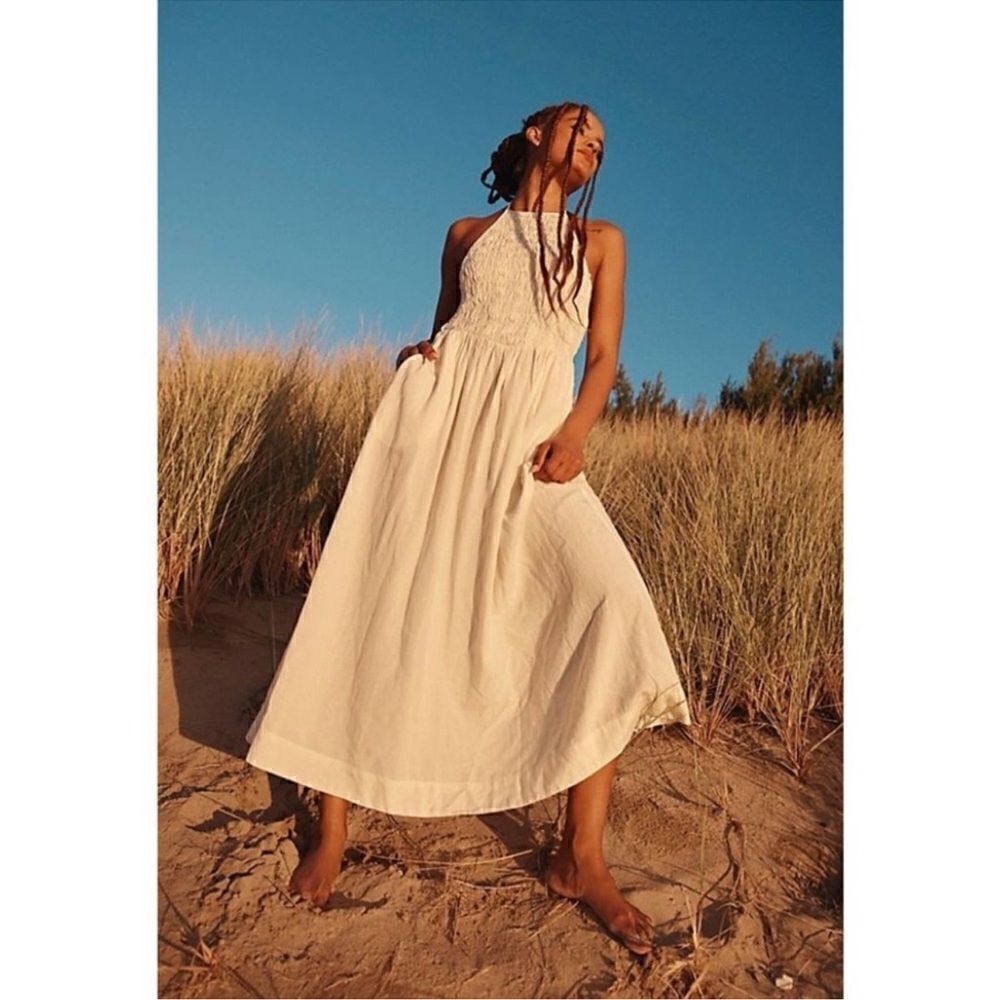 Free People Gitana Midi Dress Bone XS